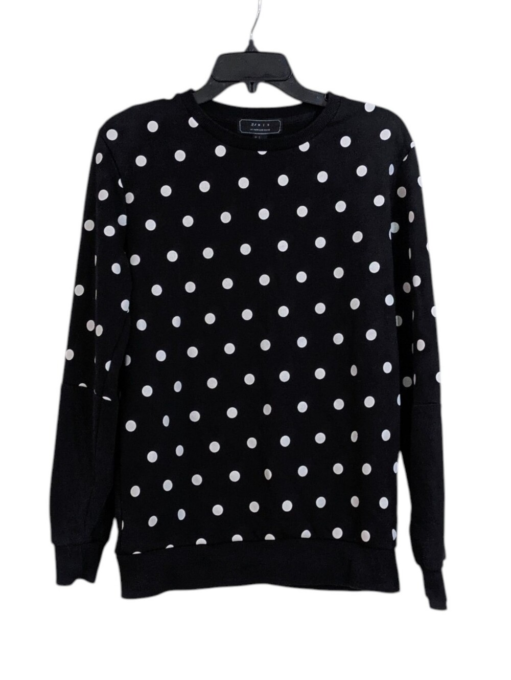 21 Men Black And White Polka Dot Sweatshirt - Size Small Mens - 21men